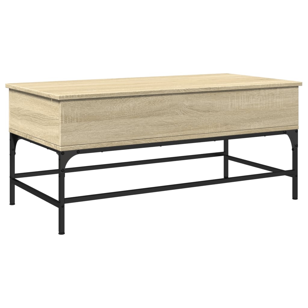 VidaXL Salontafel 100x50x45 cm bewerkt hout en metaal sonoma eiken