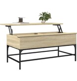 VidaXL Salontafel 100x50x45 cm bewerkt hout en metaal sonoma eiken