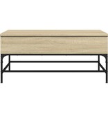 VidaXL Salontafel 100x50x45 cm bewerkt hout en metaal sonoma eiken