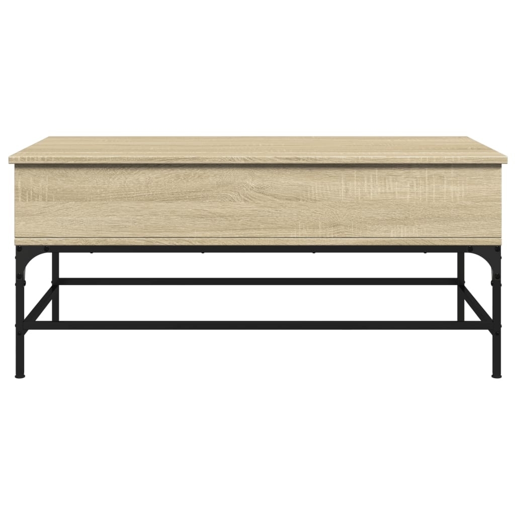 VidaXL Salontafel 100x50x45 cm bewerkt hout en metaal sonoma eiken