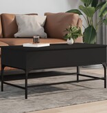 VidaXL Salontafel 100x50x45 cm bewerkt hout en metaal zwart
