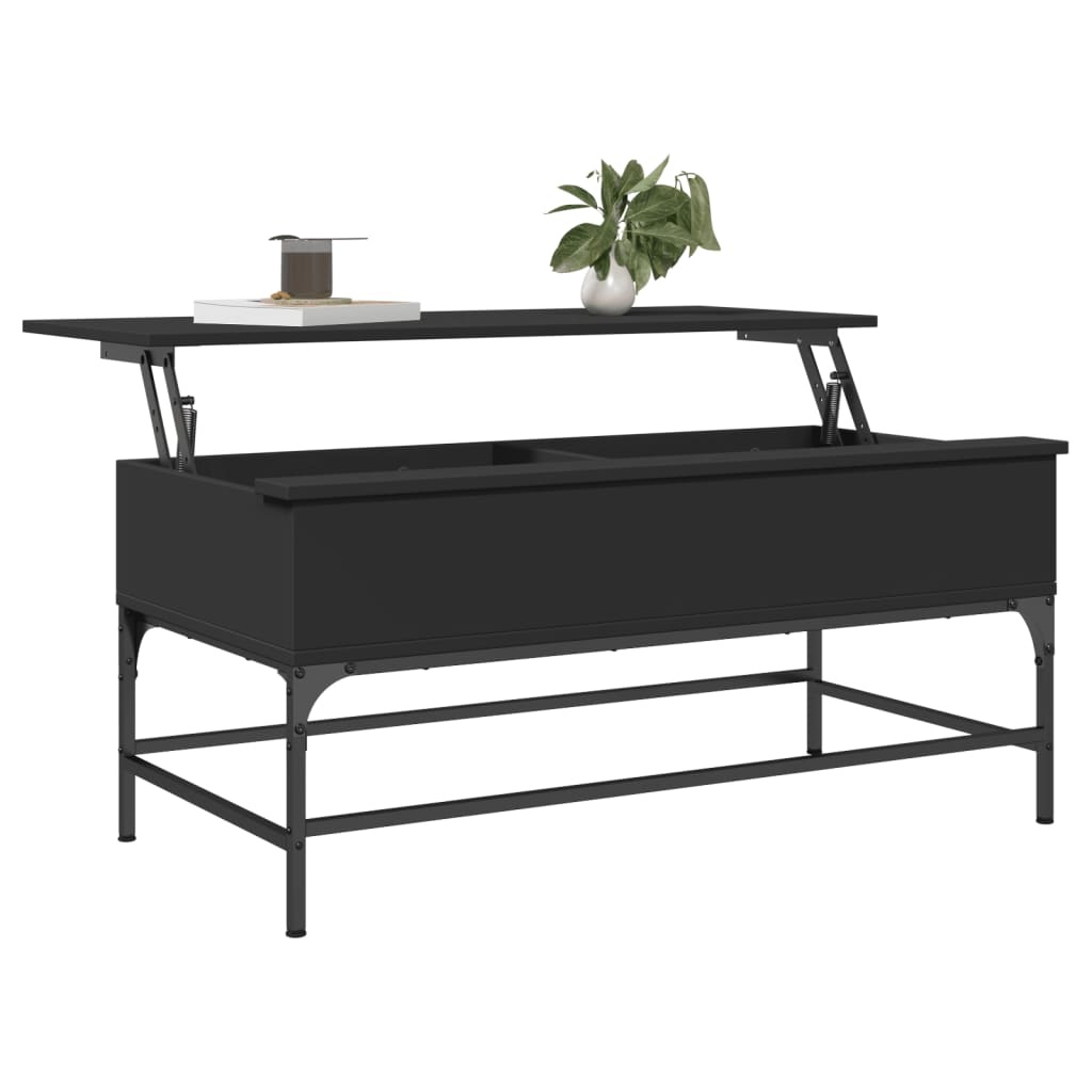 VidaXL Salontafel 100x50x45 cm bewerkt hout en metaal zwart