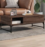 VidaXL Salontafel 100x50x35 cm bewerkt hout en metaal bruin eikenkleur
