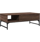 VidaXL Salontafel 100x50x35 cm bewerkt hout en metaal bruin eikenkleur