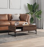 VidaXL Salontafel 100x50x35 cm bewerkt hout en metaal bruin eikenkleur