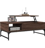 VidaXL Salontafel 100x50x35 cm bewerkt hout en metaal bruin eikenkleur