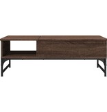 VidaXL Salontafel 100x50x35 cm bewerkt hout en metaal bruin eikenkleur