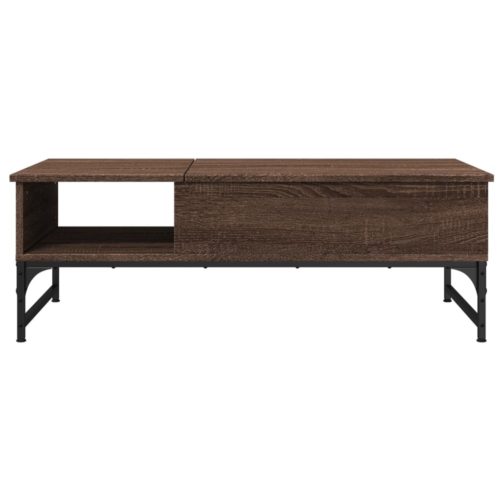 VidaXL Salontafel 100x50x35 cm bewerkt hout en metaal bruin eikenkleur