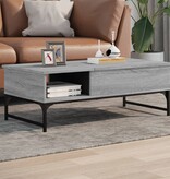 VidaXL Salontafel 100x50x35 cm bewerkt hout en metaal grijs sonoma