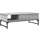 VidaXL Salontafel 100x50x35 cm bewerkt hout en metaal grijs sonoma