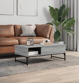 VidaXL Salontafel 100x50x35 cm bewerkt hout en metaal grijs sonoma