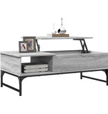 VidaXL Salontafel 100x50x35 cm bewerkt hout en metaal grijs sonoma