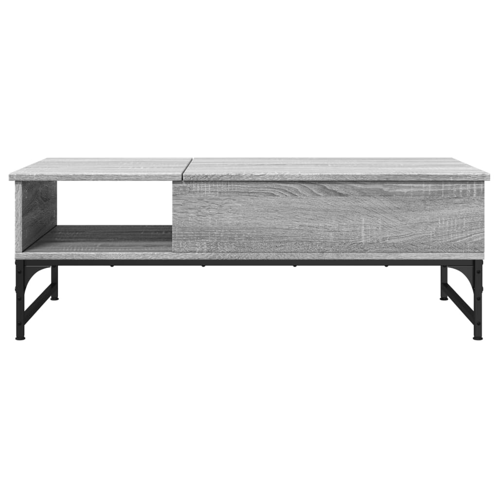 VidaXL Salontafel 100x50x35 cm bewerkt hout en metaal grijs sonoma