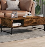 VidaXL Salontafel 100x50x35 cm bewerkt hout en metaal gerookt eiken