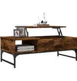 VidaXL Salontafel 100x50x35 cm bewerkt hout en metaal gerookt eiken