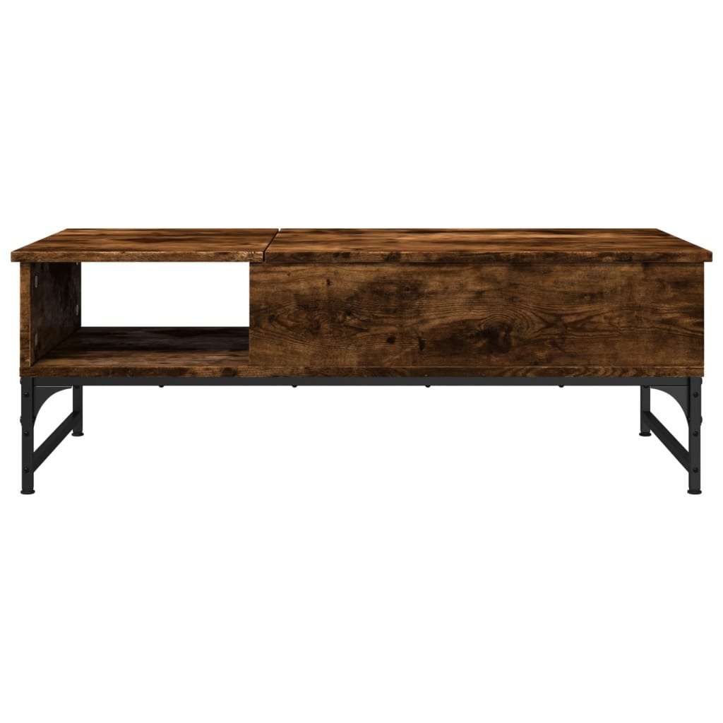 VidaXL Salontafel 100x50x35 cm bewerkt hout en metaal gerookt eiken