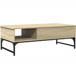 VidaXL Salontafel 100x50x35 cm bewerkt hout en metaal sonoma eiken