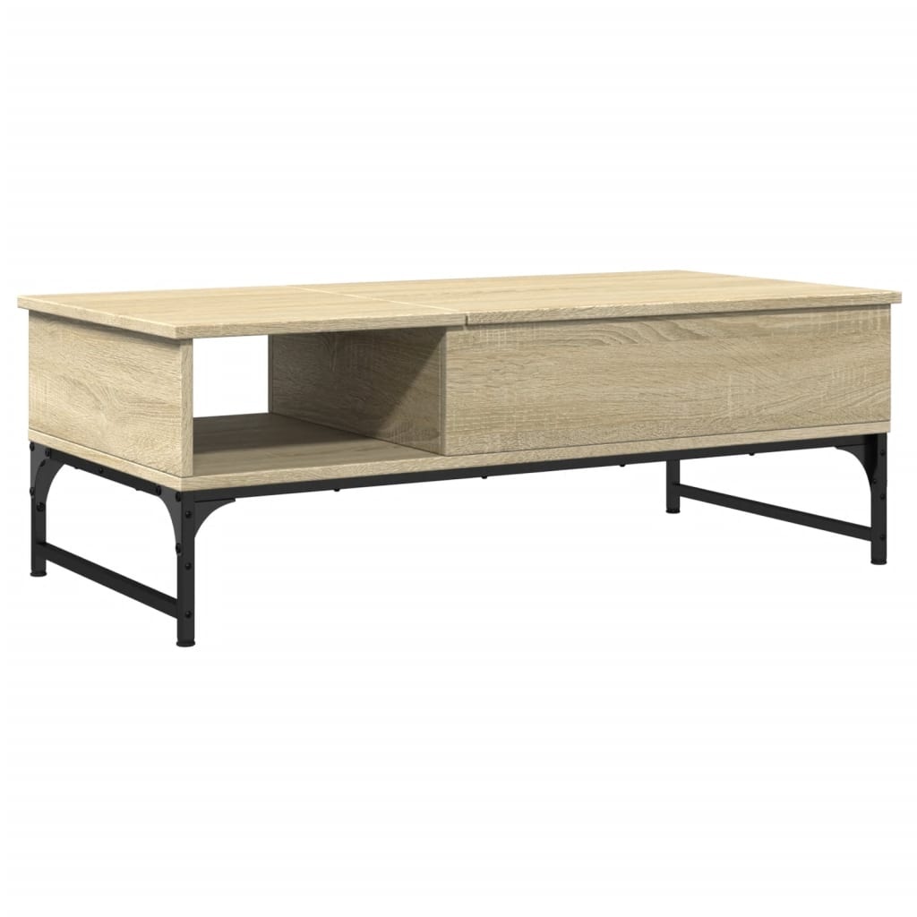 VidaXL Salontafel 100x50x35 cm bewerkt hout en metaal sonoma eiken
