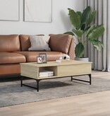 VidaXL Salontafel 100x50x35 cm bewerkt hout en metaal sonoma eiken
