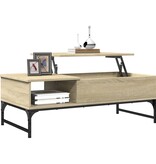 VidaXL Salontafel 100x50x35 cm bewerkt hout en metaal sonoma eiken