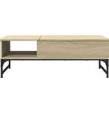VidaXL Salontafel 100x50x35 cm bewerkt hout en metaal sonoma eiken
