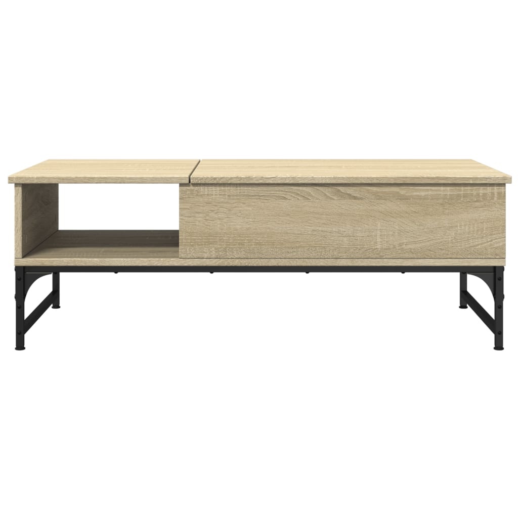 VidaXL Salontafel 100x50x35 cm bewerkt hout en metaal sonoma eiken
