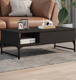 VidaXL Salontafel 100x50x35 cm bewerkt hout en metaal zwart