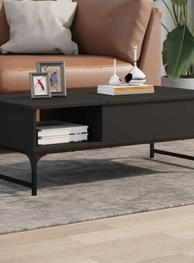VidaXL Salontafel 100x50x35 cm bewerkt hout en metaal zwart