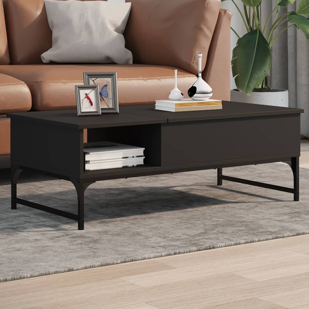 VidaXL Salontafel 100x50x35 cm bewerkt hout en metaal zwart