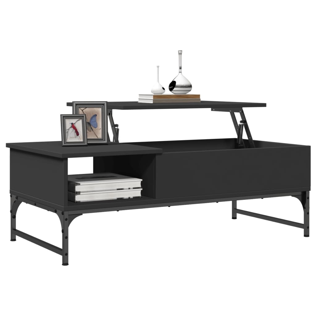 VidaXL Salontafel 100x50x35 cm bewerkt hout en metaal zwart