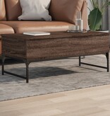 VidaXL Salontafel 100x50x40 cm bewerkt hout en metaal bruin eikenkleur