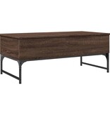 VidaXL Salontafel 100x50x40 cm bewerkt hout en metaal bruin eikenkleur