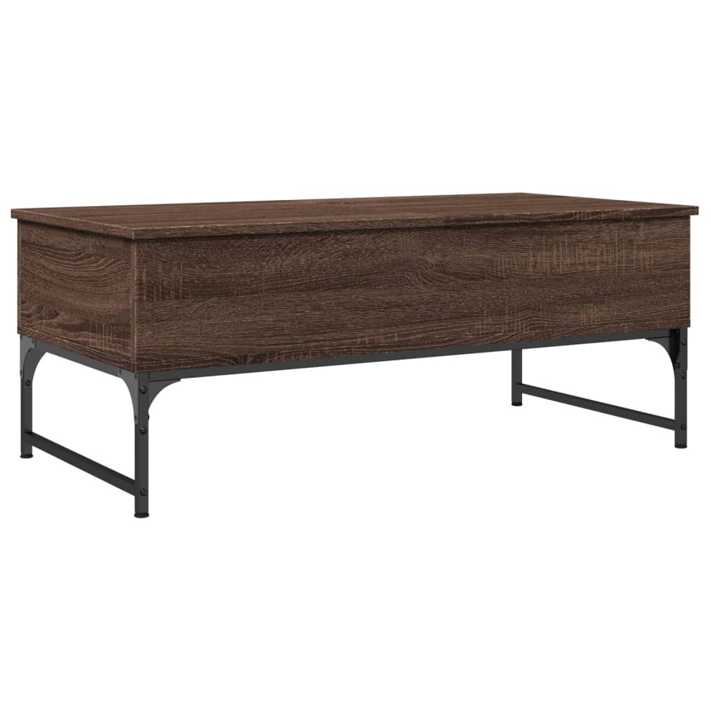 VidaXL Salontafel 100x50x40 cm bewerkt hout en metaal bruin eikenkleur