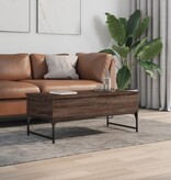 VidaXL Salontafel 100x50x40 cm bewerkt hout en metaal bruin eikenkleur