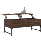 VidaXL Salontafel 100x50x40 cm bewerkt hout en metaal bruin eikenkleur