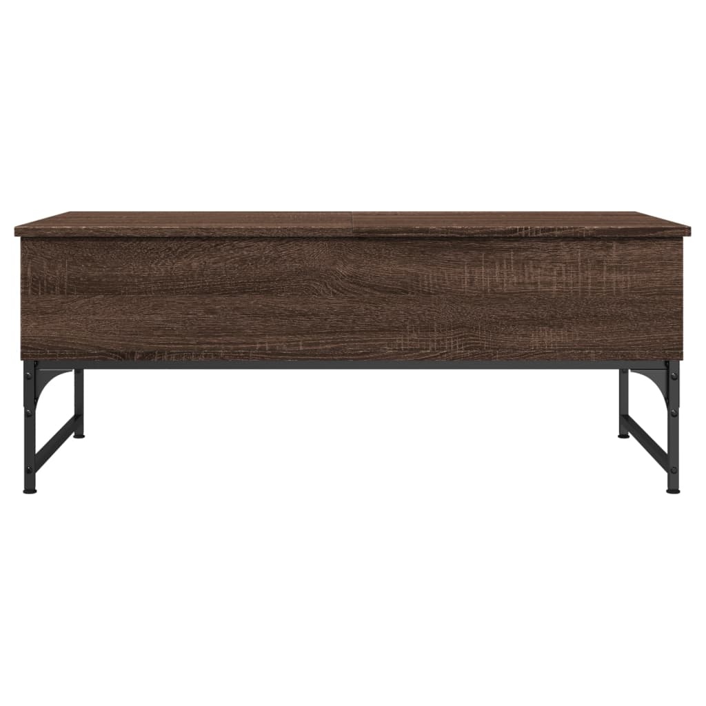VidaXL Salontafel 100x50x40 cm bewerkt hout en metaal bruin eikenkleur
