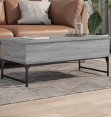 VidaXL Salontafel 100x50x40 cm bewerkt hout en metaal grijs sonoma