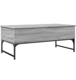 VidaXL Salontafel 100x50x40 cm bewerkt hout en metaal grijs sonoma