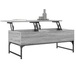 VidaXL Salontafel 100x50x40 cm bewerkt hout en metaal grijs sonoma