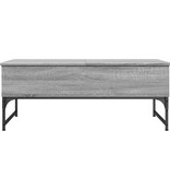 VidaXL Salontafel 100x50x40 cm bewerkt hout en metaal grijs sonoma
