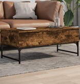 VidaXL Salontafel 100x50x40 cm bewerkt hout en metaal gerookt eiken