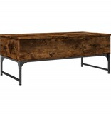 VidaXL Salontafel 100x50x40 cm bewerkt hout en metaal gerookt eiken