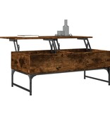 VidaXL Salontafel 100x50x40 cm bewerkt hout en metaal gerookt eiken