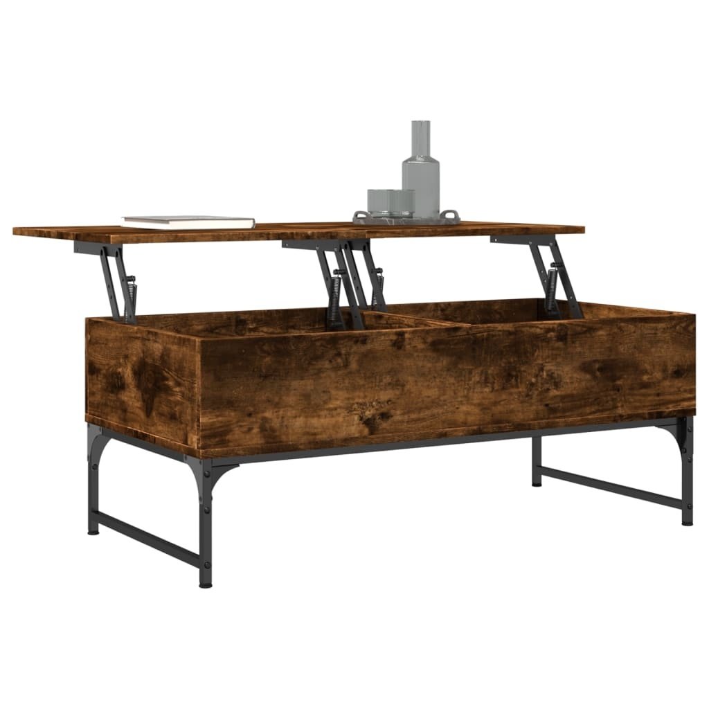 VidaXL Salontafel 100x50x40 cm bewerkt hout en metaal gerookt eiken