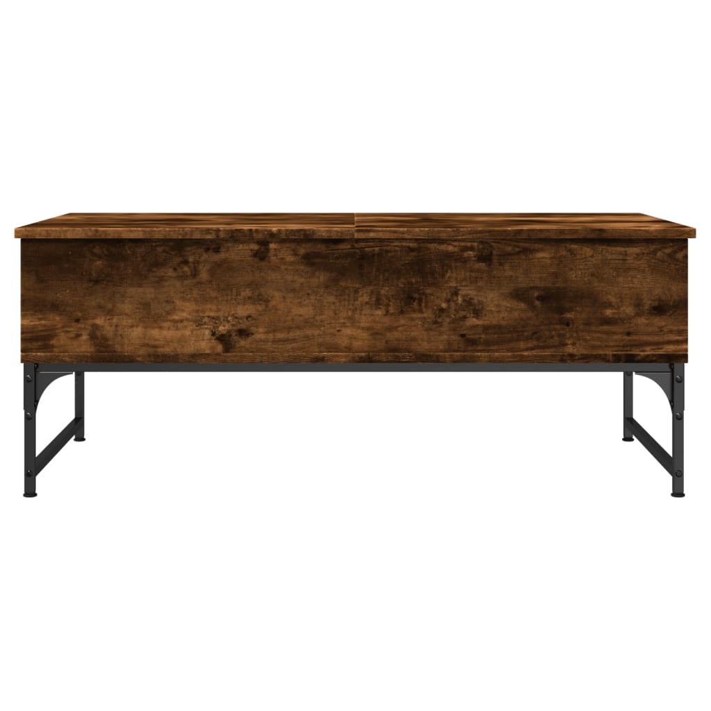 VidaXL Salontafel 100x50x40 cm bewerkt hout en metaal gerookt eiken