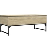 VidaXL Salontafel 100x50x40 cm bewerkt hout en metaal sonoma eiken