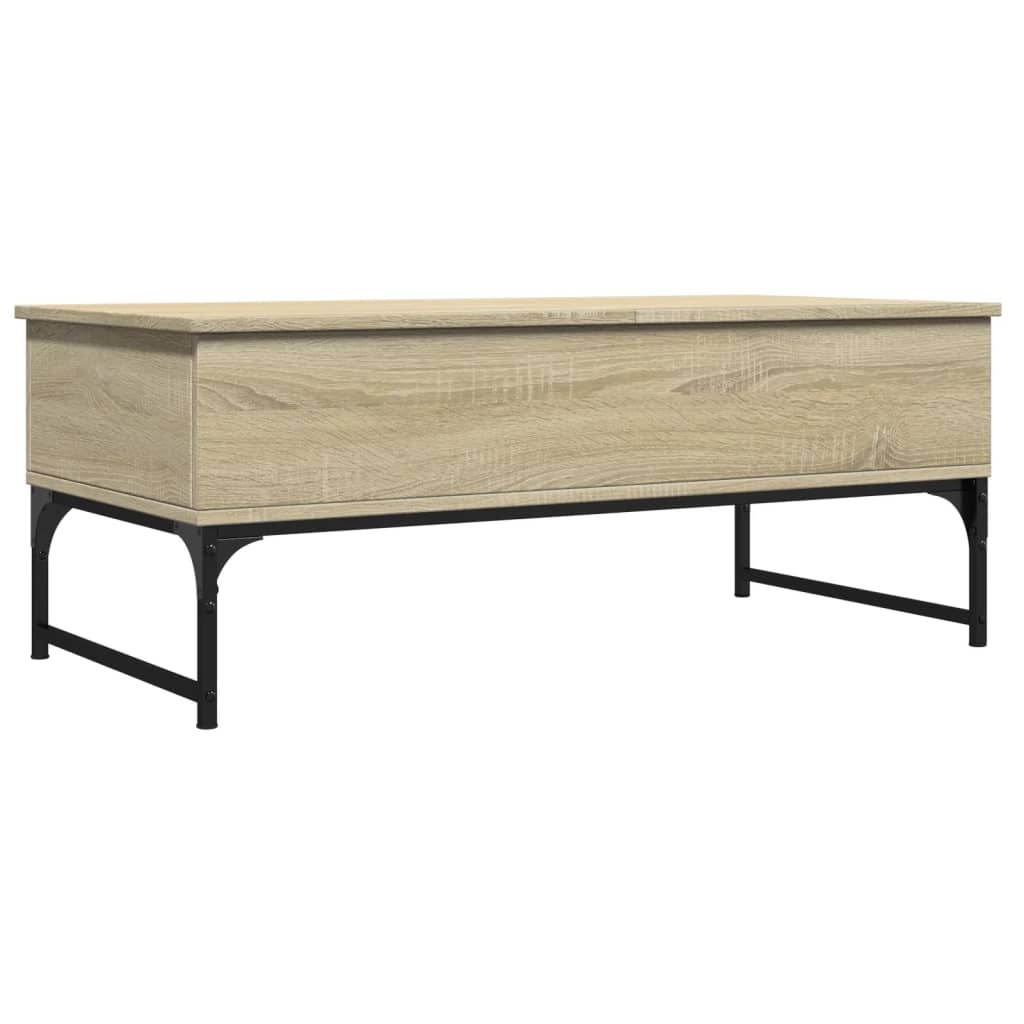 VidaXL Salontafel 100x50x40 cm bewerkt hout en metaal sonoma eiken