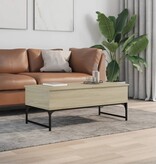 VidaXL Salontafel 100x50x40 cm bewerkt hout en metaal sonoma eiken