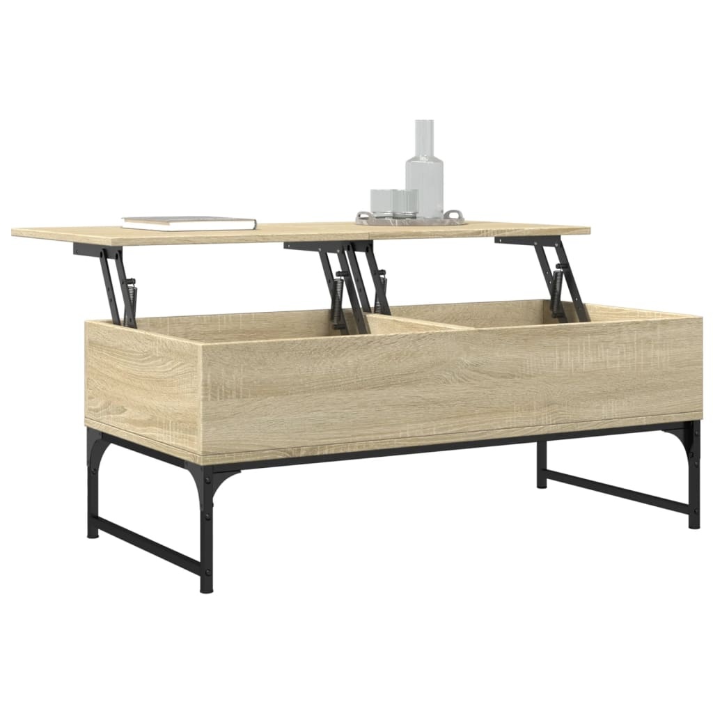 VidaXL Salontafel 100x50x40 cm bewerkt hout en metaal sonoma eiken