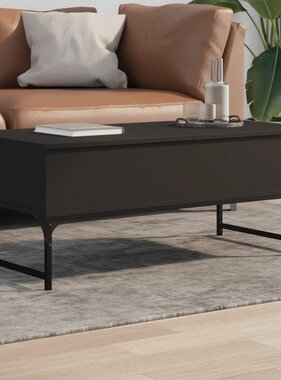 VidaXL Salontafel 100x50x40 cm bewerkt hout en metaal zwart